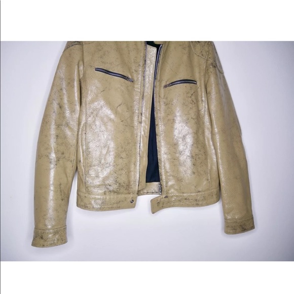 Martin Margiela cracked paint leather moto jacket - Picture 2 of 8